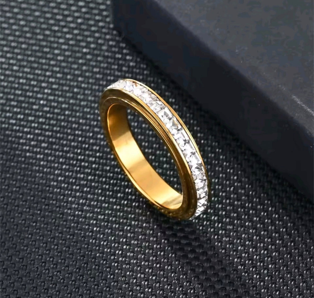 Stainless Steel Zirconia Rotatable Anxiety Ring