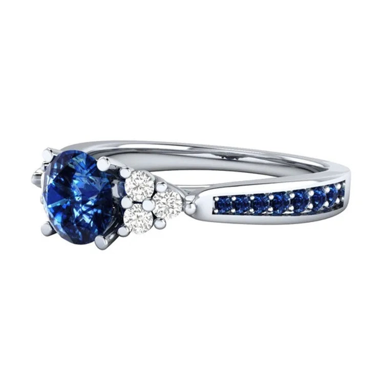 925 Sterling Silver Blue Sapphire Ring