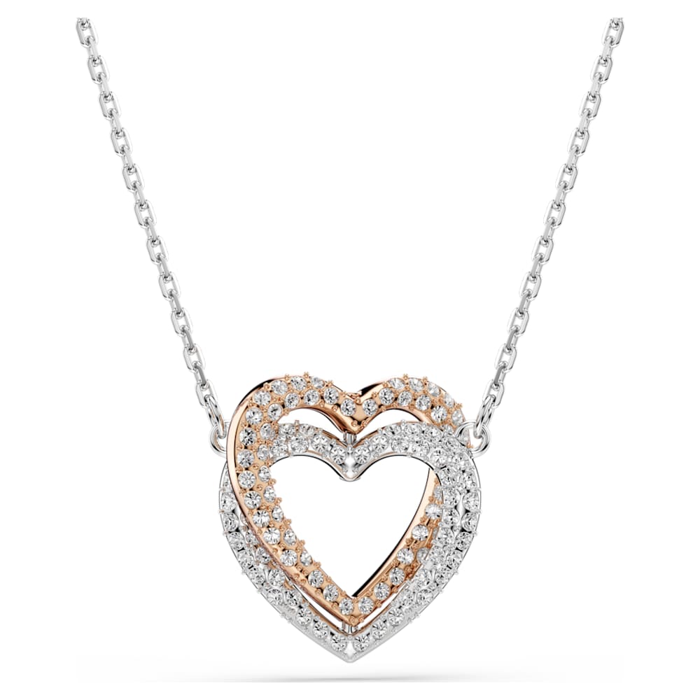 Mixed Metal Double Heart Necklace