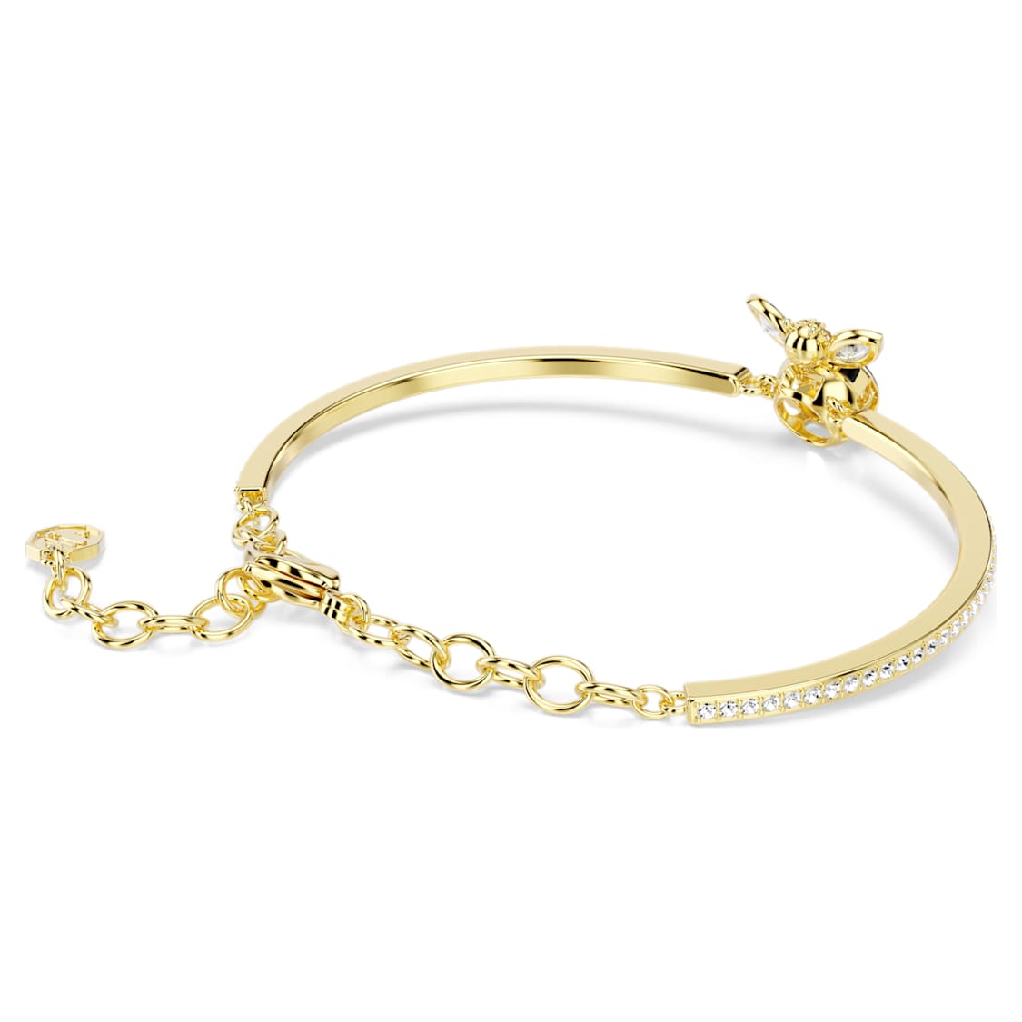 Mixed metal bee opening bangle bracelet