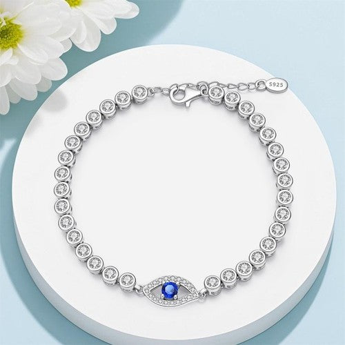 925 Sterling silver blue evil eye bracelet